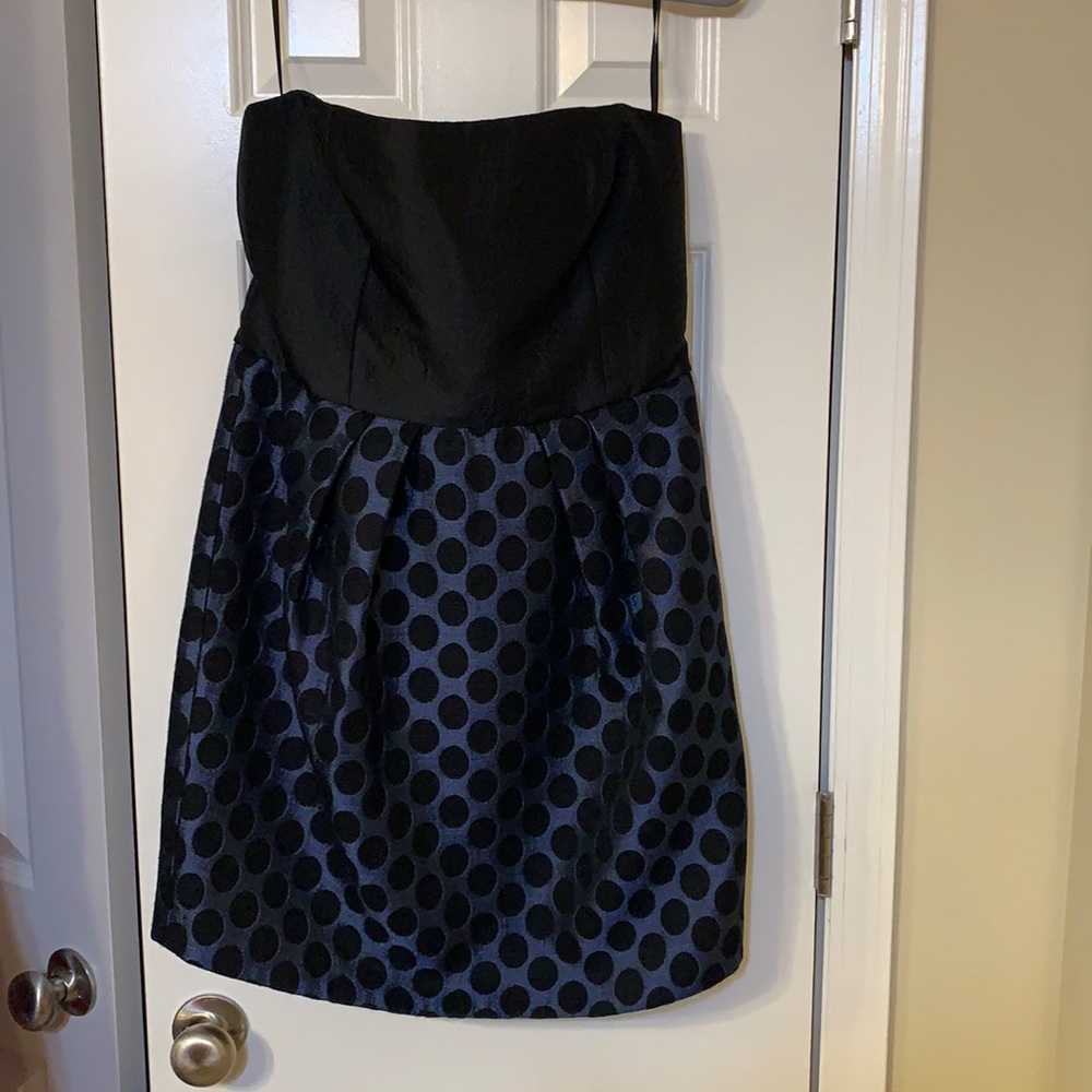 NWT Navy and Black Polka Dot Cocktail  Dress from Anthropologie